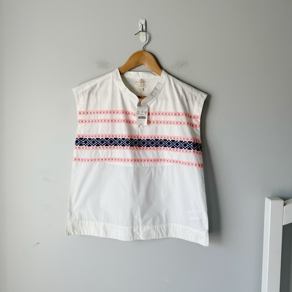 J. Crew Girl's White Embroidered Cotton Poplin Tunic NWT Size 14